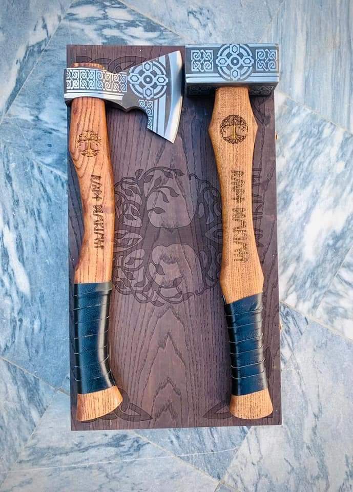 Personalized Viking Axe & Hammer Set
